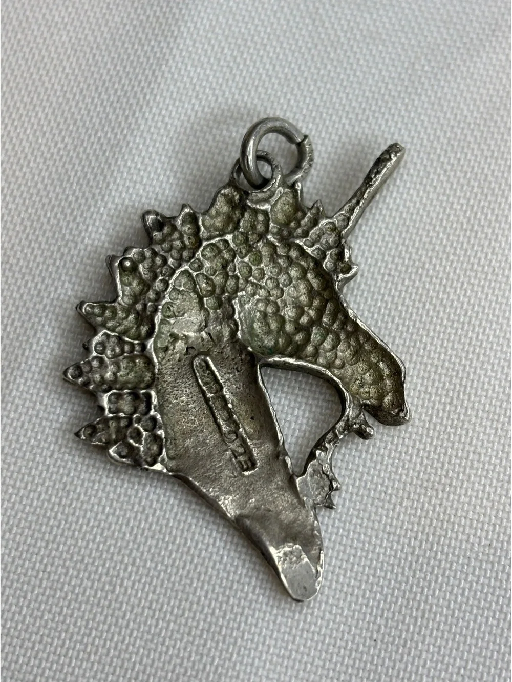 Vintage Silver Unicorn Head Pendant Charm